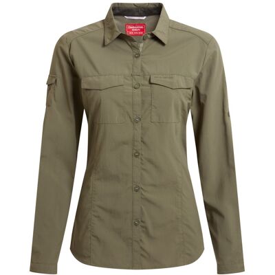 Craghoppers - "Adventure III" Hemd für Damen Langärmlig (Wilde Olivefarbe) Khaki EU 52 / UK 24 Craghoppers - "Adventure III" Hemd für Damen Langärmlig (Wilde Olivefarbe) Khaki EU 52 / UK 24