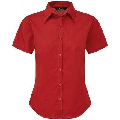 Premier Damen Kurzarm Popeline Bluse / Arbeitshemd (Rot) Rot EU 52 / UK 24 Premier Damen Kurzarm Popeline Bluse / Arbeitshemd (Rot) Rot EU 52 / UK 24