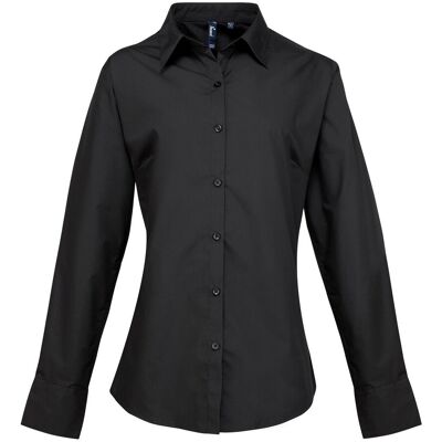 Premier - "Supreme" Formelles Hemd für Damen Langärmlig (Schwarz) Schwarz EU 40 / UK 12 Premier - "Supreme" Formelles Hemd für Damen Langärmlig (Schwarz) Schwarz EU 40 / UK 12
