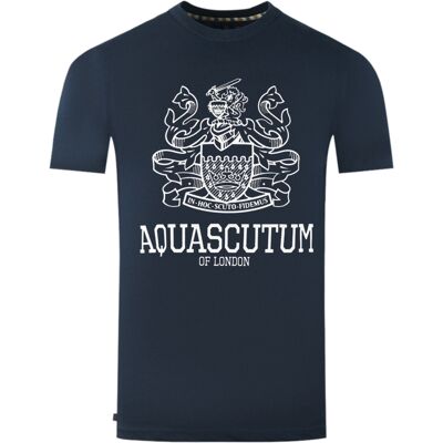 Aquascutum Large Bold London Aldis Marke Logo Marineblau T-Shirt Blau M Aquascutum Large Bold London Aldis Marke Logo Marineblau T-Shirt Blau M