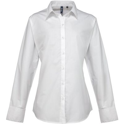 Premier - "Supreme" Formelles Hemd für Damen Langärmlig (Weiß) Weiß EU 54 / UK 26 Premier - "Supreme" Formelles Hemd für Damen Langärmlig (Weiß) Weiß EU 54 / UK 26
