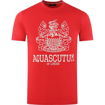 Aquascutum Large Bold London Aldis Marke Logo Rot T-Shirt Rot L Aquascutum Large Bold London Aldis Marke Logo Rot T-Shirt Rot L