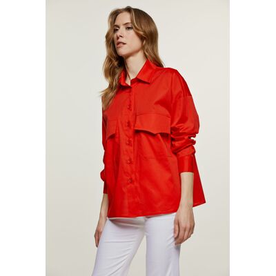 Conquista Rotes Hemd im Popeline-Stil Rot XL Conquista Rotes Hemd im Popeline-Stil Rot XL