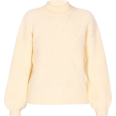 Dreimaster Pullover Damen Wollweiss Cremefarben M/L Dreimaster Pullover Damen Wollweiss Cremefarben M/L