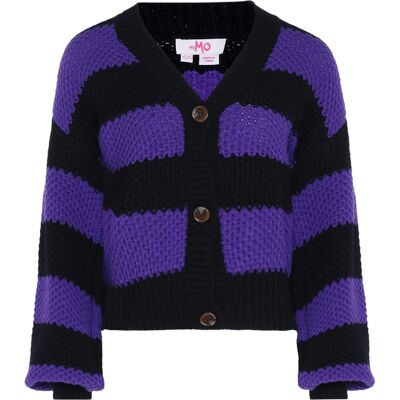 Mymo Strickjacke Damen schwarz-lila Schwarz M/L Mymo Strickjacke Damen schwarz-lila Schwarz M/L