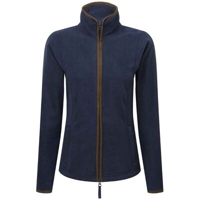 Premier Womens/Ladies Artisan Fleece-Jacke mit Kontrastbesatz (Navy/Braun) Navy blau S Premier Womens/Ladies Artisan Fleece-Jacke mit Kontrastbesatz (Navy/Braun) Navy blau S