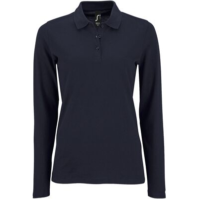 SOLS Womens/Ladies Perfect Long Sleeve Pique Polo Shirt (French Navy) Marine XL SOLS Womens/Ladies Perfect Long Sleeve Pique Polo Shirt (French Navy) Marine XL