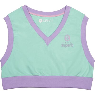 Superb Be Happy RSC-S2101 Ärmelloses Damen-Top mit V-Ausschnitt Grün L Superb Be Happy RSC-S2101 Ärmelloses Damen-Top mit V-Ausschnitt Grün L