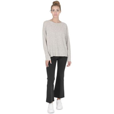 Crown Of Edinburgh Cashmere Übergroßer Pullover© mit Bateau-Kragen Für Frauen Coe 008 Grau Melange Grau XL Crown Of Edinburgh Cashmere Übergroßer Pullover© mit Bateau-Kragen Für Frauen Coe 008 Grau Melange Grau XL