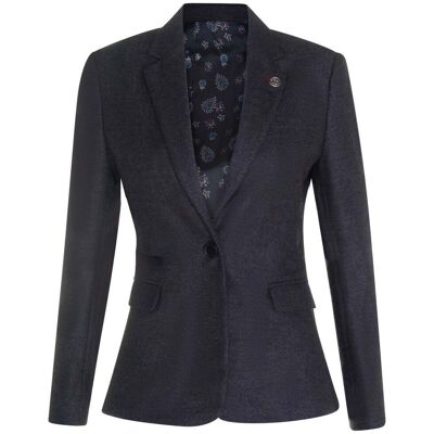 TruClothing Damen-Blazer aus Tweed mit Fischgrätmuster und schwarzer Wolle im Stil der 1920er Jahre Schwarz EU 42 / UK 14 TruClothing Damen-Blazer aus Tweed mit Fischgrätmuster und schwarzer Wolle im Stil der 1920er Jahre Schwarz EU 42 / UK 14