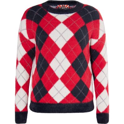 Mymo Strickpullover Damen Schwarz Rot Mehrfarbig Mehrfarben M Mymo Strickpullover Damen Schwarz Rot Mehrfarbig Mehrfarben M