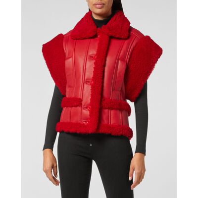 Philipp Plein Lederweste Gothic Plein Rot M Philipp Plein Lederweste Gothic Plein Rot M