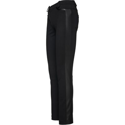 Conquista Schwarze, taillierte Jeggings mit Kunstlederdetails Schwarz EU 44 / UK 16 Conquista Schwarze, taillierte Jeggings mit Kunstlederdetails Schwarz EU 44 / UK 16