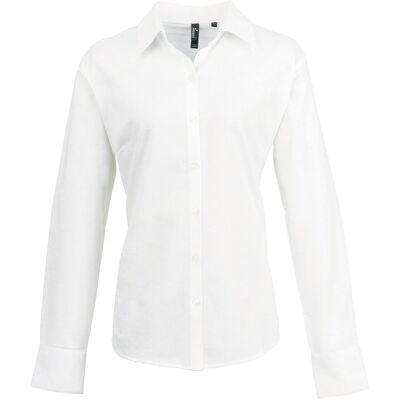 Premier - "Signature" Hemd für Damen Langärmlig (Weiß) Weiß EU 42 / UK 14 Premier - "Signature" Hemd für Damen Langärmlig (Weiß) Weiß EU 42 / UK 14