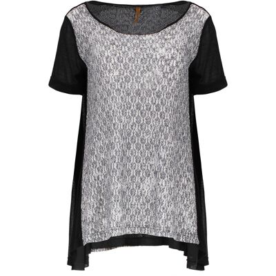 Conquista Kurzärmeliges Jersey-Strick-Top Schwarz EU 40 / UK 12 Conquista Kurzärmeliges Jersey-Strick-Top Schwarz EU 40 / UK 12