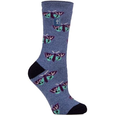 Heat Holders Damen Thermosocken Dünne Fleece-Socken mit floralem Muster Blau EU 37 - 42 Heat Holders Damen Thermosocken Dünne Fleece-Socken mit floralem Muster Blau EU 37 - 42