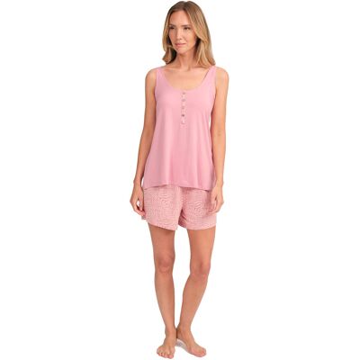 J&J Brothers JJB15 Ärmelloser Pyjama für Damen Rosa M J&J Brothers JJB15 Ärmelloser Pyjama für Damen Rosa M