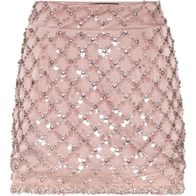 Philipp Plein Mini Skirt Paillettes Nackt M Philipp Plein Mini Skirt Paillettes Nackt M