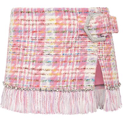 Philipp Plein Mini Skirt Tweed Rose S Philipp Plein Mini Skirt Tweed Rose S