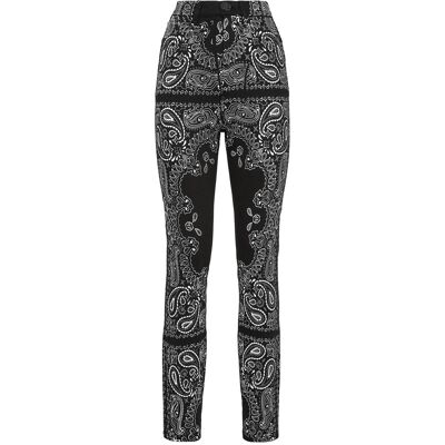 Philipp Plein Super Hohe Taille Jegging - Paisley Muster - Schwarz Philipp Plein Super Hohe Taille Jegging - Paisley Muster - Schwarz