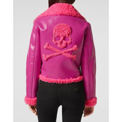 Philipp Plein Biker-Jacke Skull&Bones Fuchsie L Philipp Plein Biker-Jacke Skull&Bones Fuchsie L