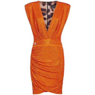 Philipp Plein Cocktailkleid Orange L Philipp Plein Cocktailkleid Orange L
