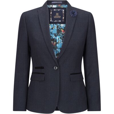TruClothing Damen Tailored Fit Tweed Marineblau Karierter Blazer Wolljacke Blau EU 48 / UK 20 TruClothing Damen Tailored Fit Tweed Marineblau Karierter Blazer Wolljacke Blau EU 48 / UK 20