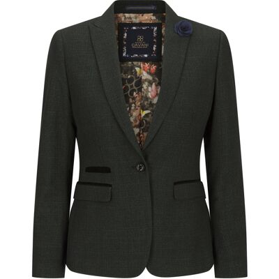 TruClothing Damen Tweed Grün Karierter Blazer Wolle Klassische Jacke Grün EU 36 / UK 8 TruClothing Damen Tweed Grün Karierter Blazer Wolle Klassische Jacke Grün EU 36 / UK 8