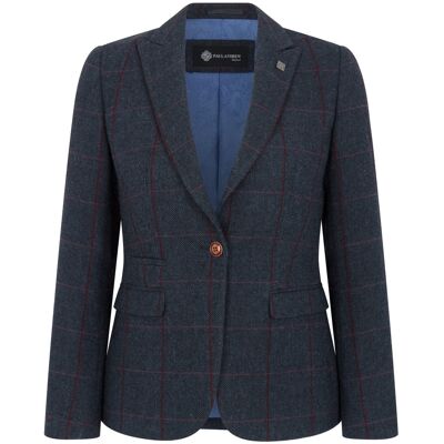 Paul Andrew Marineblauer, taillierter Tweed-Blazer für Damen Blau EU 38 / UK 10 Paul Andrew Marineblauer, taillierter Tweed-Blazer für Damen Blau EU 38 / UK 10