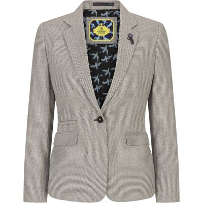 TruClothing Damen Beiger Tweed Blazer in taillierter Passform aus Wollmischung Beige EU 44 / UK 16 TruClothing Damen Beiger Tweed Blazer in taillierter Passform aus Wollmischung Beige EU 44 / UK 16