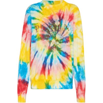 Philipp Plein Rundhalspullover Tie Dye Mehrfarben XS Philipp Plein Rundhalspullover Tie Dye Mehrfarben XS