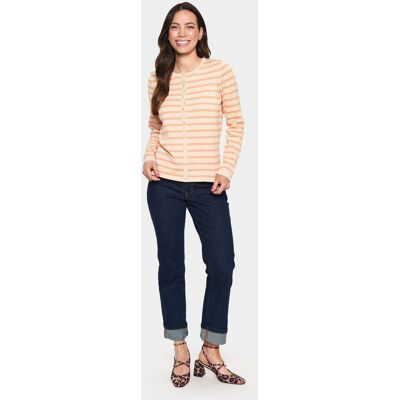 Saint Tropez Gestickter Cardigan in normaler Passform white orange Weiß und Orange XS Saint Tropez Gestickter Cardigan in normaler Passform white orange Weiß und Orange XS