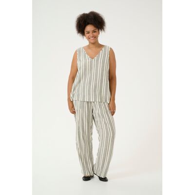 Kaffe Curve Ärmellose Bluse Regular fit Moonstruck / Black Stripe white black Weiß schwarz EU 52 / UK 24 Kaffe Curve Ärmellose Bluse Regular fit Moonstruck / Black Stripe white black Weiß schwarz EU 52 / UK 24