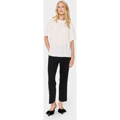 Saint Tropez Kurzarm-Bluse Lockere Passform Ice white Weiß L Saint Tropez Kurzarm-Bluse Lockere Passform Ice white Weiß L