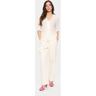Saint Tropez Kurzarm-Bluse Gerade Passform Ice white Weiß XL Saint Tropez Kurzarm-Bluse Gerade Passform Ice white Weiß XL