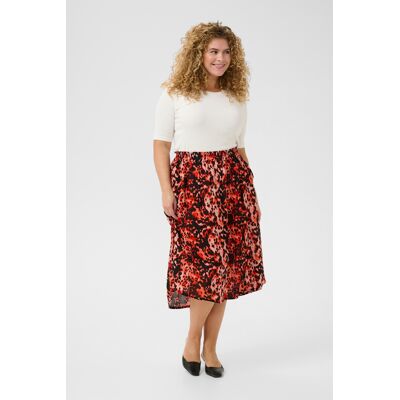 Kaffe Curve Rock A-shape Grenadine Leopard Print red Rot EU 54 / UK 26 Kaffe Curve Rock A-shape Grenadine Leopard Print red Rot EU 54 / UK 26