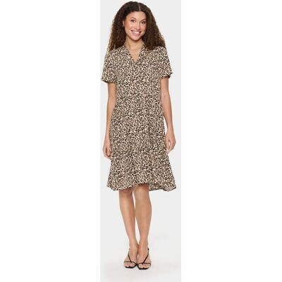 Saint Tropez Kleid Lockere Passform Creme Leopard Strokes animal Tier S Saint Tropez Kleid Lockere Passform Creme Leopard Strokes animal Tier S