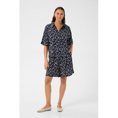 Kaffe Langarm - Hemd Baggy fit Midnight Marine Lace Print dark blue Dunkelblau EU 34 / UK 6 Kaffe Langarm - Hemd Baggy fit Midnight Marine Lace Print dark blue Dunkelblau EU 34 / UK 6