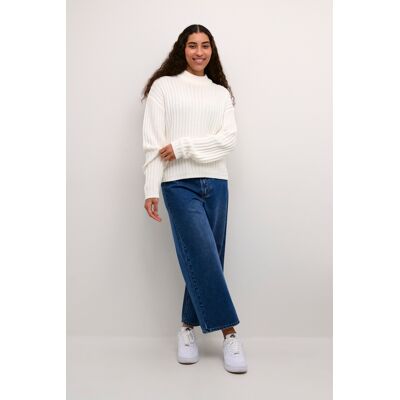Kaffe Strickpullover Baggy fit white Weiß L Kaffe Strickpullover Baggy fit white Weiß L