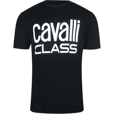 Cavalli Class - Schwarzes T-shirt Der Marke Bold Schwarz L Cavalli Class - Schwarzes T-shirt Der Marke Bold Schwarz L