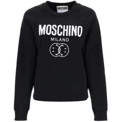Moschino Milano - Schwarzer Pullover Mit Doppel-smiley Schwarz XS Moschino Milano - Schwarzer Pullover Mit Doppel-smiley Schwarz XS