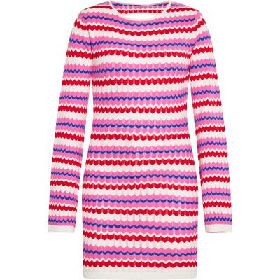 Mymo Kleid Frauen Wollweiß Mehrfarbig Mehrfarben XS Mymo Kleid Frauen Wollweiß Mehrfarbig Mehrfarben XS