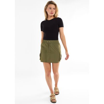 Gini London Khakifarbener Mini-Cargo-Rock mit Kordelzug und Fallschirm Khaki EU 34 / UK 6 Gini London Khakifarbener Mini-Cargo-Rock mit Kordelzug und Fallschirm Khaki EU 34 / UK 6
