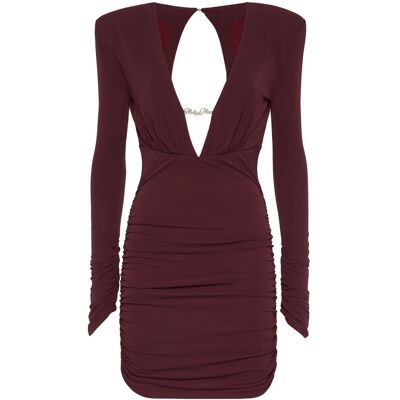 Philipp Plein Long-Sleeved Mini Dress Bordo M Philipp Plein Long-Sleeved Mini Dress Bordo M