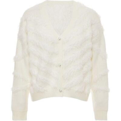 Mymo Strickjacke Frauen weiss Weiß M Mymo Strickjacke Frauen weiss Weiß M