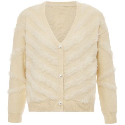 Mymo Strickjacke Frauen dunkelbeige Beige M Mymo Strickjacke Frauen dunkelbeige Beige M