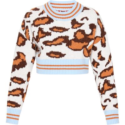 Mymo Pullover Frauen Löwe mehrfarbig Leopard M/L Mymo Pullover Frauen Löwe mehrfarbig Leopard M/L