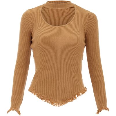 Mymo Pullover Frauen dunkelbeige Beige XS/S Mymo Pullover Frauen dunkelbeige Beige XS/S