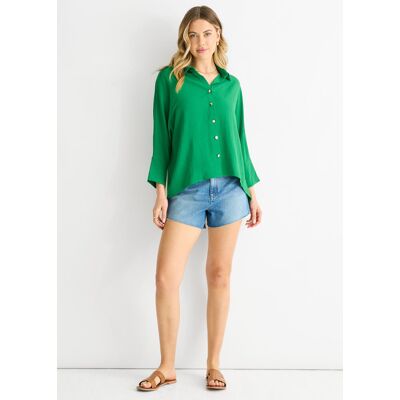 Gini London Mittelgrüne Kimono-Bluse in Übergröße Hellgrün EU 36 / UK 8 Gini London Mittelgrüne Kimono-Bluse in Übergröße Hellgrün EU 36 / UK 8