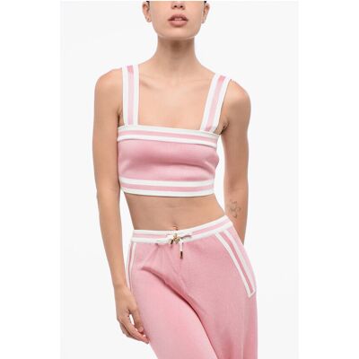 Balmain Gestricktes Crop-Top mit Reißverschluss in Pink Rosa EU 34 / IT 38 Balmain Gestricktes Crop-Top mit Reißverschluss in Pink Rosa EU 34 / IT 38
